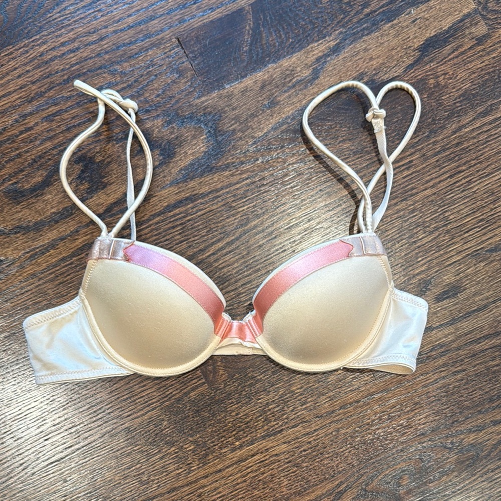 DKNY Cream and Pink Bra